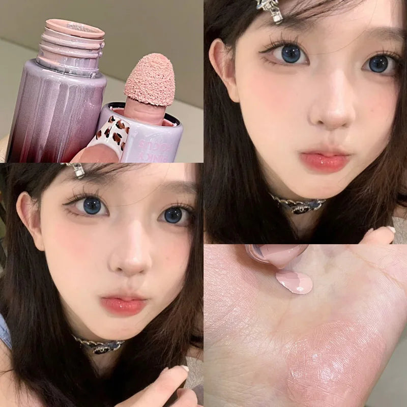 Pinkyfocus Low-Saturation Liquid Blush, Watery Texture That Instantly Transforms into a Matte Finish, Clear and Natural Complexion-Enhancing, Unlocking Everyday Korean-Style Makeup Looks