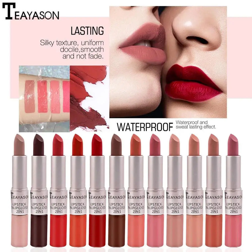 Matte Liquid Lipstick Waterproof Non Transfer Long Wear Pink Lip Gloss Tint Moisturizing Makeup for Women Ladies