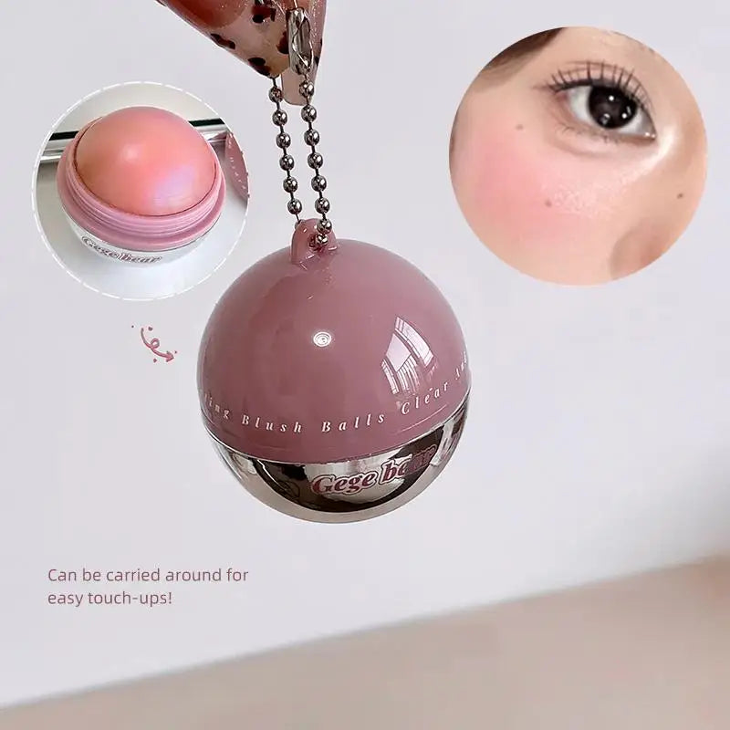 Gege Bear Juice Blush Ball Water Light Blusher Brightening Face Easy Color Multi-Use Blush Makeup Suitable for Lips and Cheeks