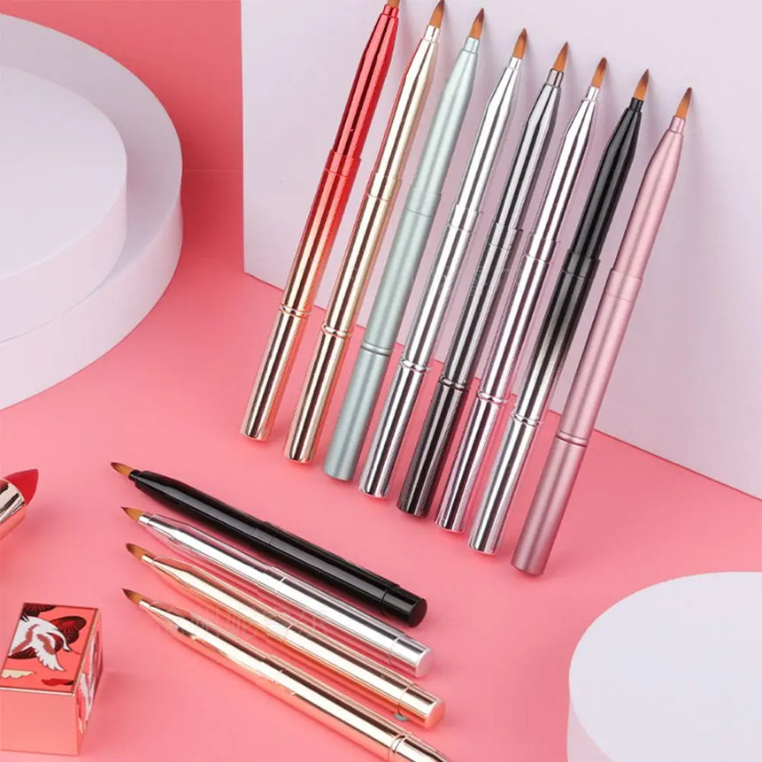 Fashion Lip Brush Makeup Tools Portable Eyeline Brushes Retractable Lipstick Brush With Protect Cap Cosmetic Beauty Tool