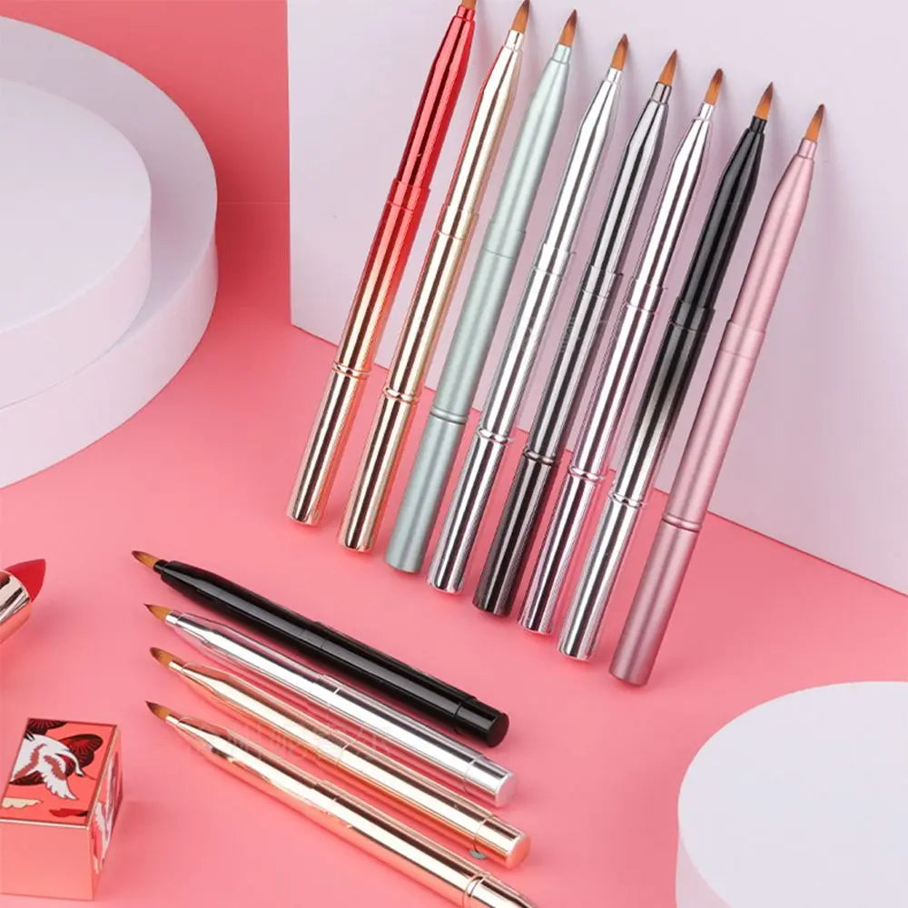 Fashion Lip Brush Makeup Tools Portable Eyeline Brushes Retractable Lipstick Brush With Protect Cap Cosmetic Beauty Tool