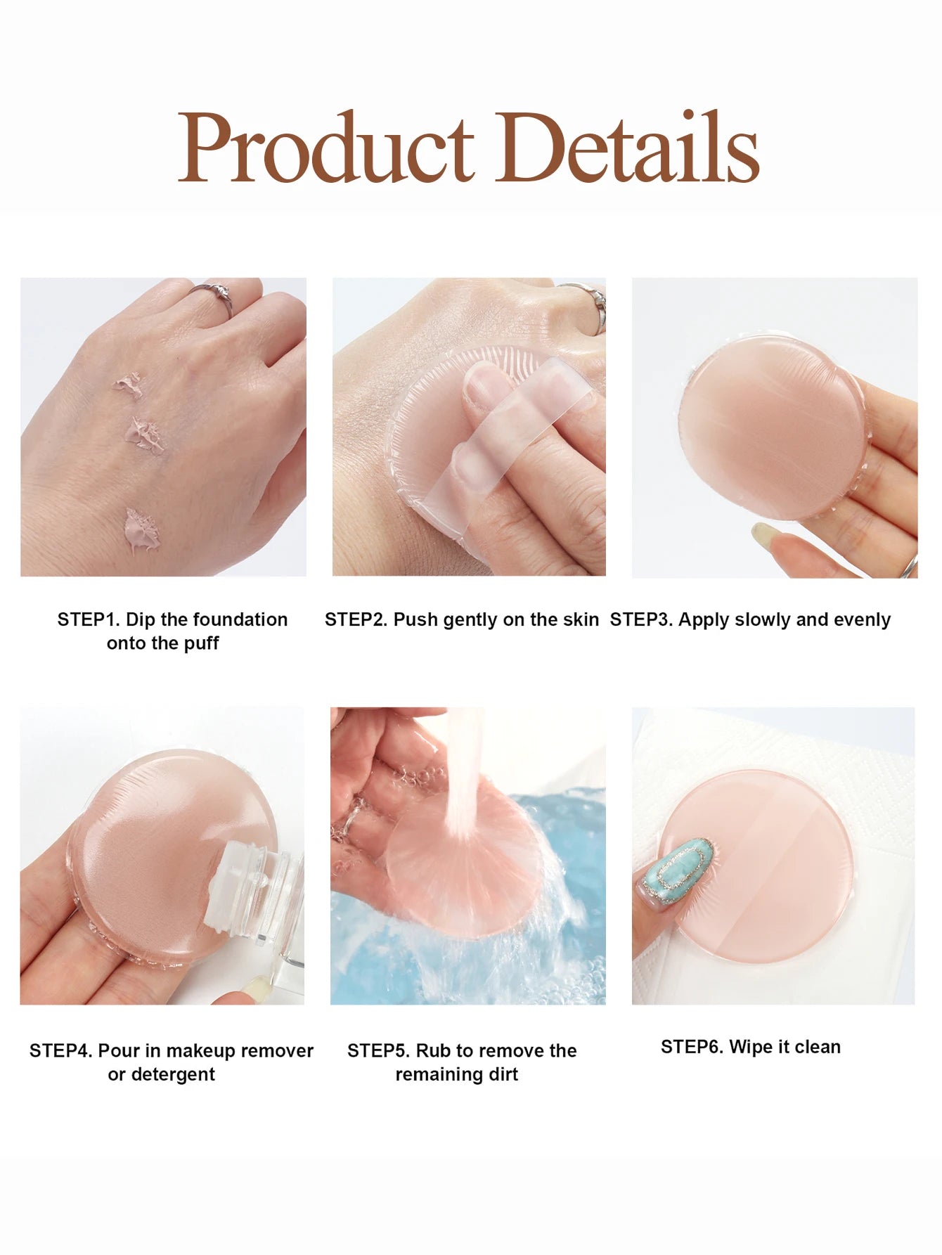 1Pcs Jelly Soft Silicone Gel Powder Puff Sponge for Cosmetic Face Foundation Bb Cream No Powder Eating Powder Makeup Tool