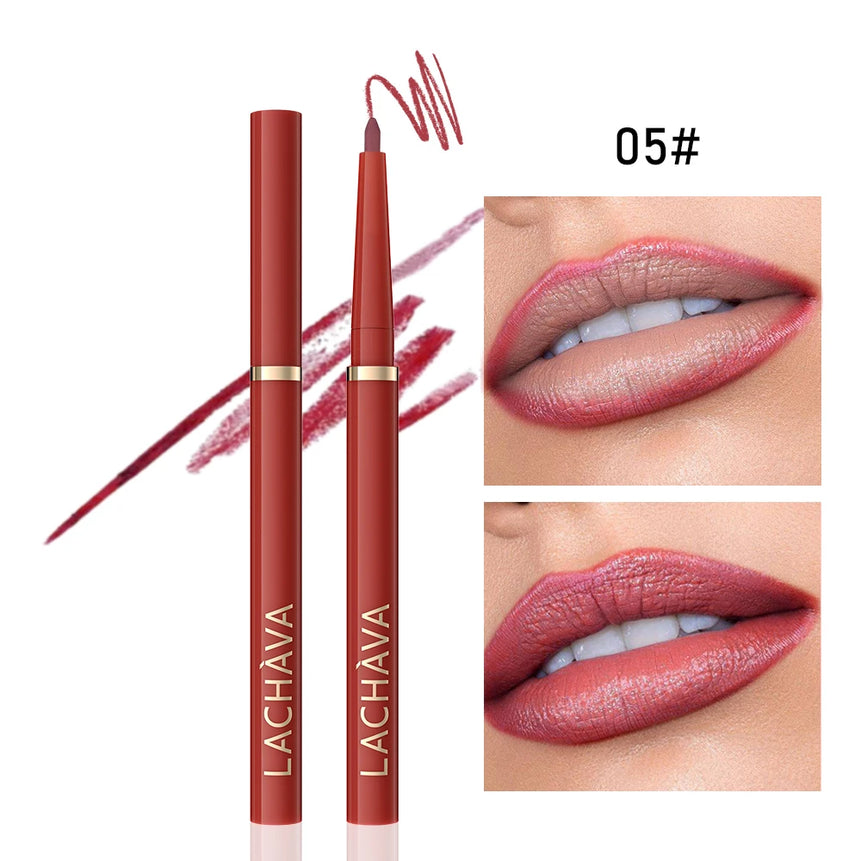 Long-lasting Waterproof Matte Nude Lip Liner - High Pigmentation, Retractable, Smooth Application, Natural Look