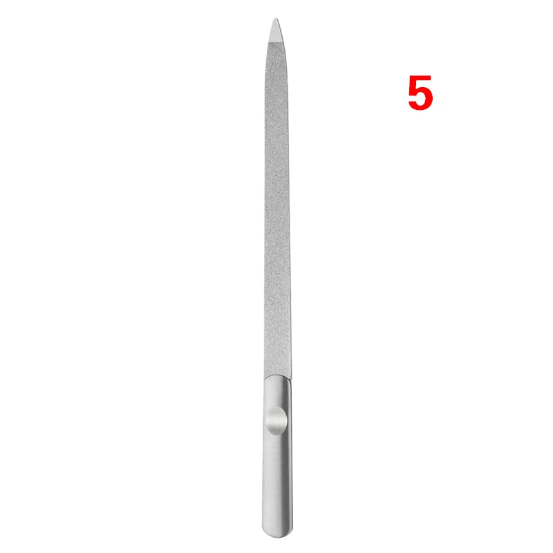Professional Nail File Stainless Steel Double Side Nail File Buffer File Fingernails Toenails Manicure Files For Salon And Home