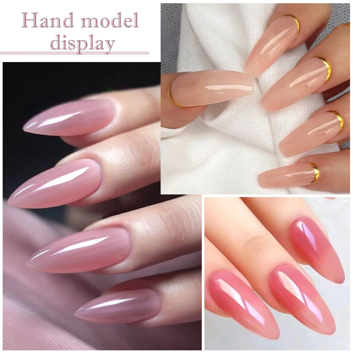 FOUR LILY 7ml Nude Pink Jelly Nail Gel Polish 12 Colors Semi Permanent Soak Off UV LED Gel Polish Nail Art Painting Gel Varnish