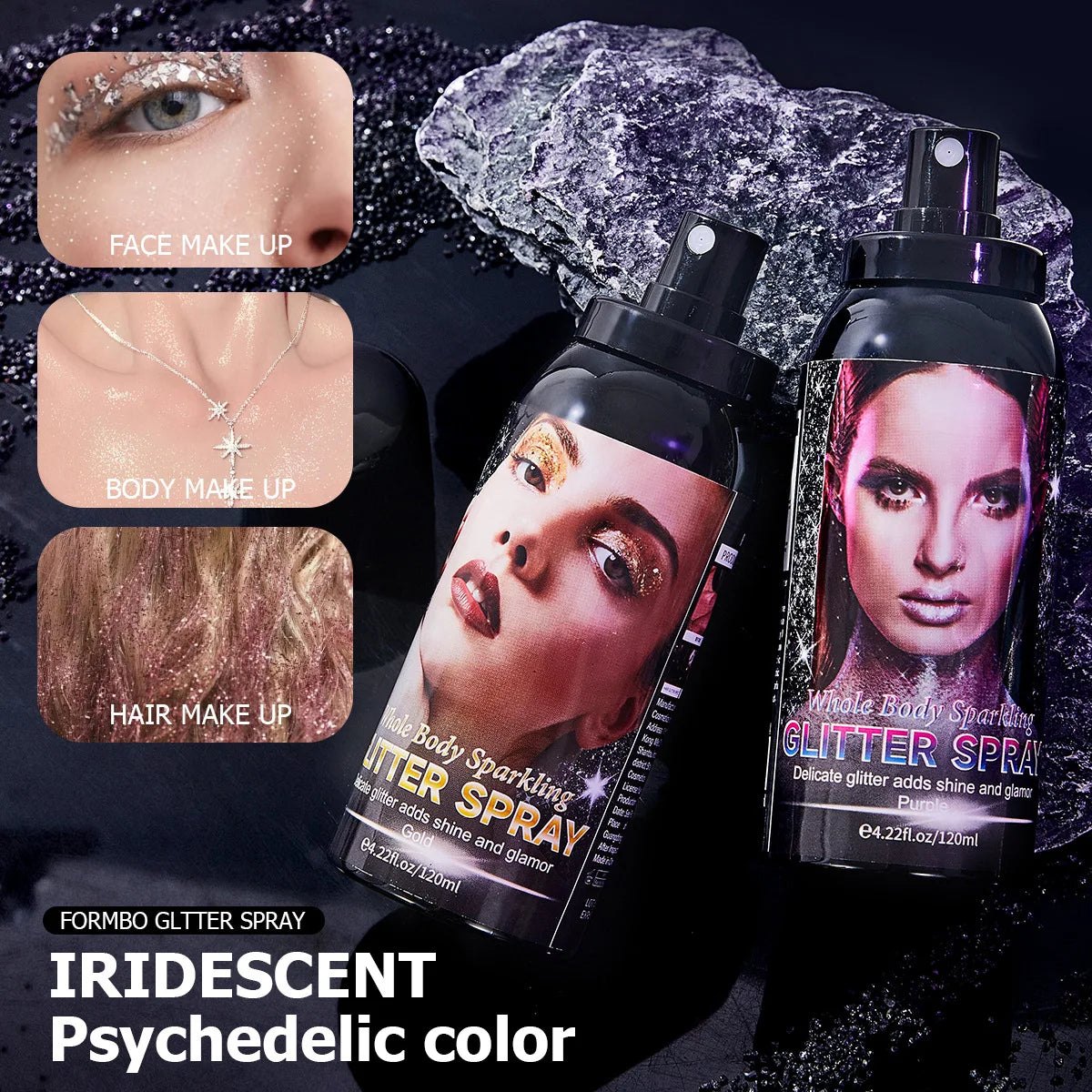 Glitter Spray Body Highlight Clavicle Glitter Spray Grooming Brightening Spray Face and Body Makeup