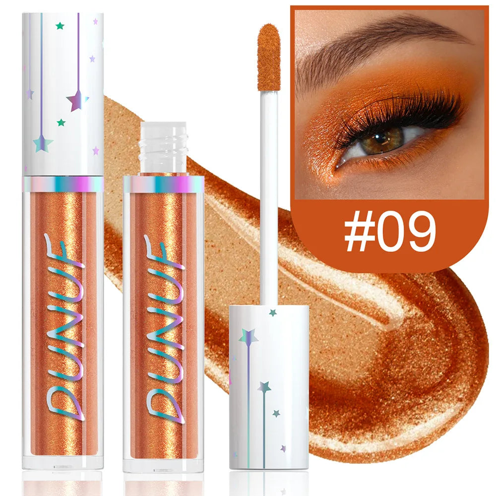 Metallic Liquid Eyeshadow Stick Brown Green Black High Gloss Pearlescent Glitter Eye Shadow Waterproof Stage Makeup Pigment