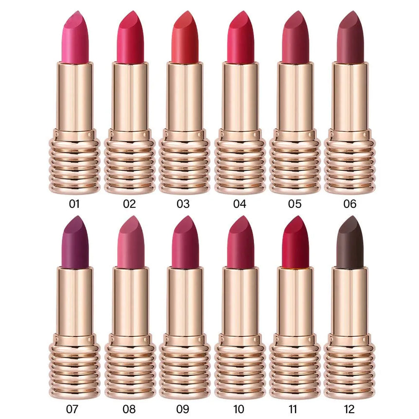 1pc Matte Lipsticks Waterproof Velvet Nude Lipstick Sexy Red Lip Stick Pigment Makeup Pink Lip Gloss Long Lasting Makeup