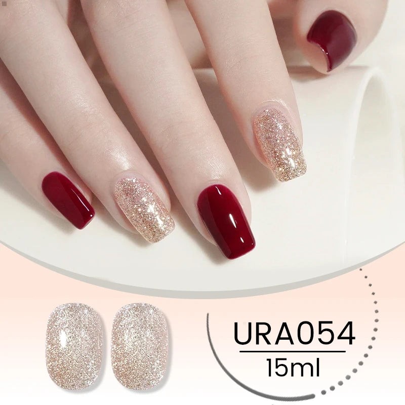 UR SUGAR 15ml Crystal Milky Jelly White Nude Gel Nail Polish Transparent Semi-permanent UV Gel Nail Art Soak Off Gel Varnish