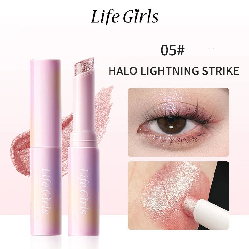 Water-Gel Eyeshadow Stick Is a Single-Swipe Makeup Highlighter Eyeshadow Stick with a Pearlescent Shimmer in Various Colors