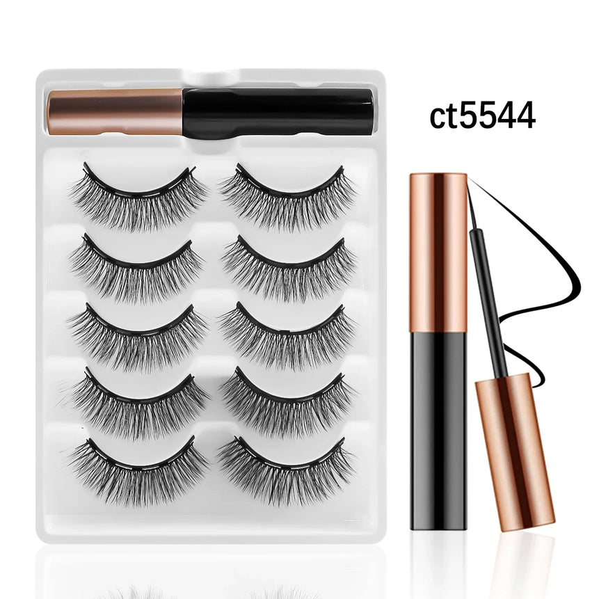 1/5 Pairs Magnetic Eyelashes Makeup False Lashes Bulk Items Wholesale Natural Magnetic Lashes Eyeliner Set