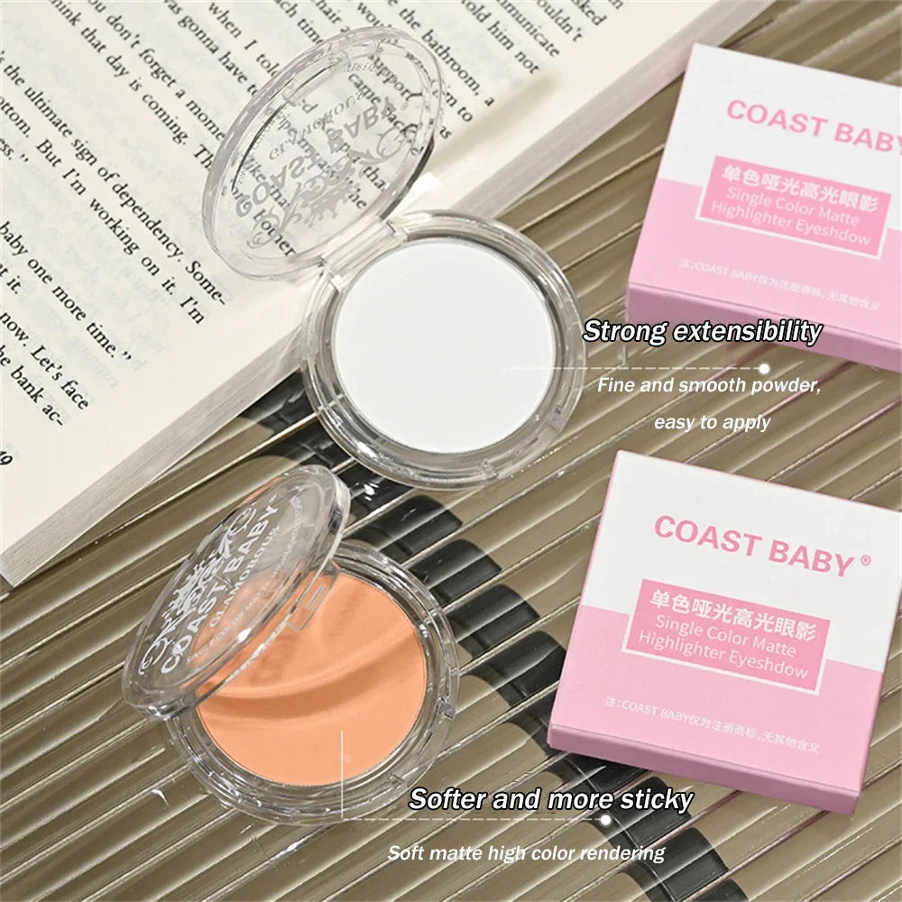 Single Matte Highlighter Palette Milk Tea Face Brighten Contour Makeup Beige Eyeshadow Cut Off Shadow Lying Silkworm Rouge Dust