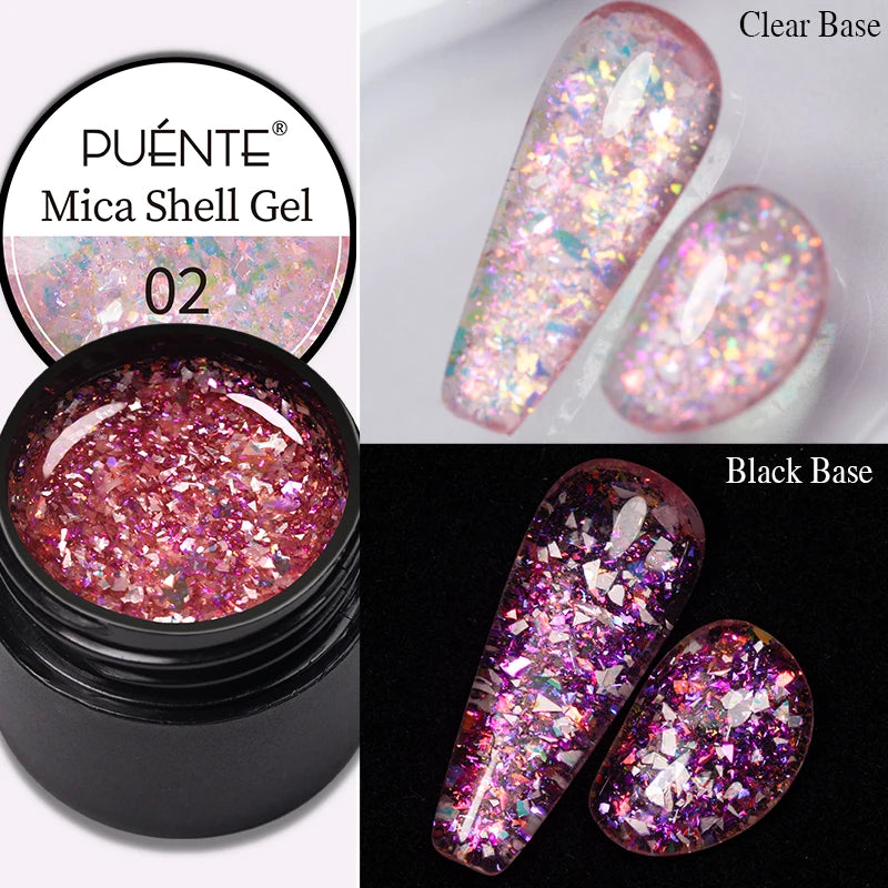 PUENTE Sparkle Platinum Gel Nail Polish 5ML Shiny Gold Silver Glitter Painting Gel Drawing Semi Permanent Varnish For Manicure