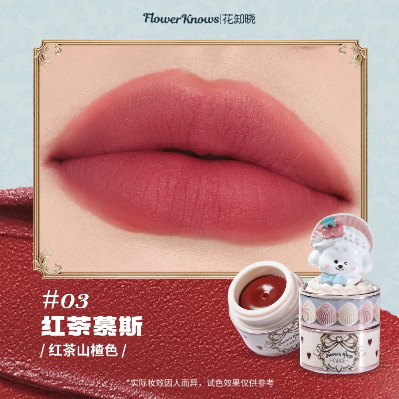 Flower Knows Never's Shop Collection Creamy Matte Lipstick Natural Velvet Finish Hydrating Vitamin E Core Vegan Makeup Lip Mud