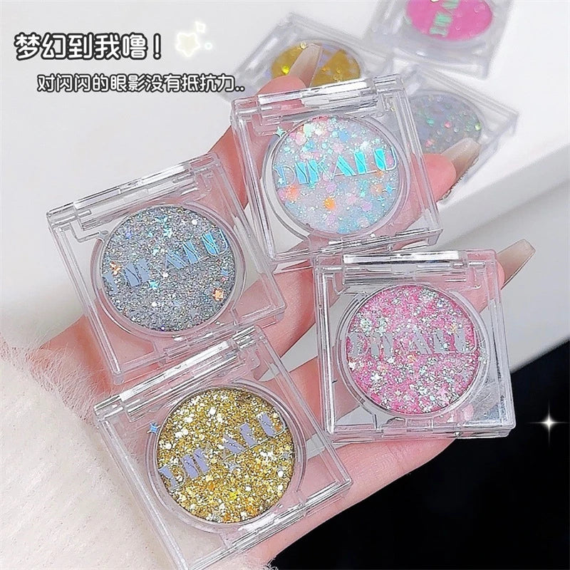 Sparkling Single Color Eyeshadow - Pearlescent Shimmer & Exploding Highlightt,High-Shine Eye Makeup,Parties & Special Events