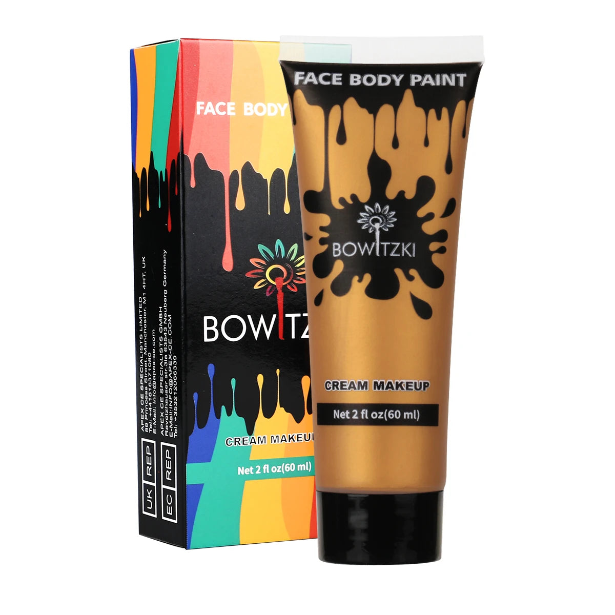Bowitzki Face and Body Paint 2oz Cream Makeup 60ml Water Based Face Painting Special Effects For Adults Children Kids Halloween