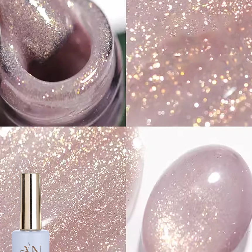 MIANEL1-12pcs 12ML Pink Blue White Green Series With Explosive Glitter Gel Nail Polish, Popular Yun Brocade Diamond Gel Polish