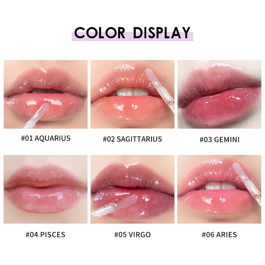 QIBEST Moisturizer Plumper Lip Gloss Lip Tint Natural Nutritious Long-lasting Plumping Lips Balm Cream Care Cosmetics Makeup