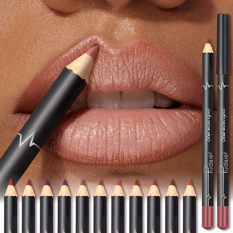 Waterproof Matte Lipliner Pencil Red Contour Tint Lipstick Long Lasting Non-stick Moisturizing Lips Makeup