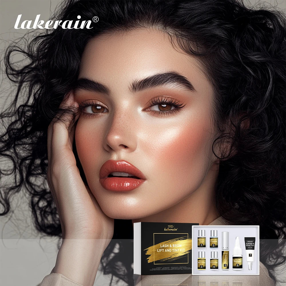 Lakerain Lash & Brow Lifted And Tint Kit Lash Brow Lift Perm Fixation Setting Curled Lashes Long-lasting Set Female Makeup