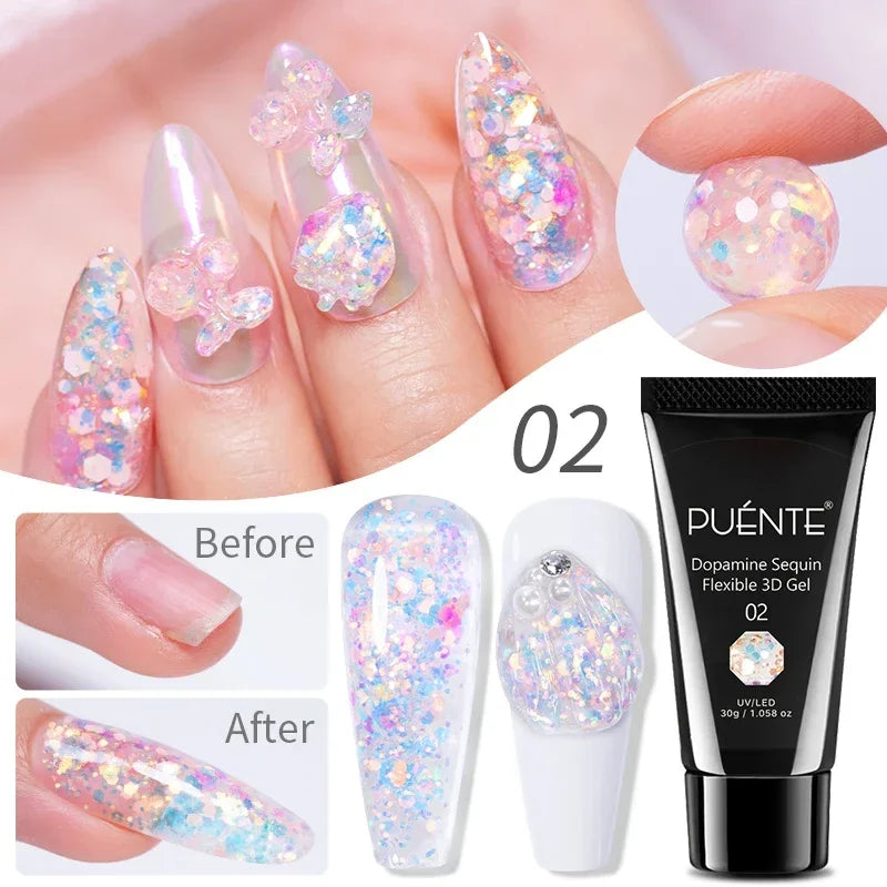 PUENTE 7.5ML Vibrant Blue Cat Eye Gel Nail Polish High Glossy Long-Lasting Soak Off UV Semi-Permanent Nail Art Varnish Manicure
