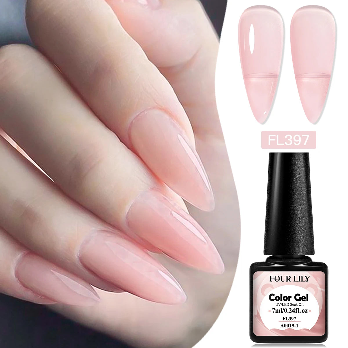 FOUR LILY 7ml Nude Pink Jelly Nail Gel Polish 12 Colors Semi Permanent Soak Off UV LED Gel Polish Nail Art Painting Gel Varnish