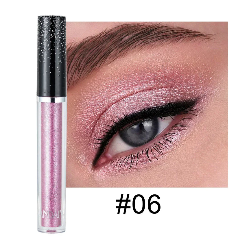 HANDAIYAN Liquid Eyeshadow Metallic Diamond Shiny Eye Liner Pen Giltter Eyeshadow Palette Lasting Shimmer Brighten Cosmetics