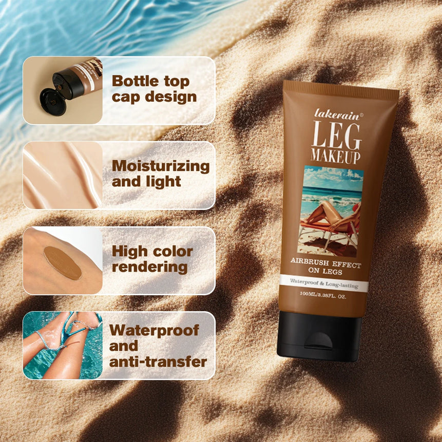 100ml Liquid Foundation | Long-Lasting, Waterproof, Anti-Transfer, Evens Skin Tone, Wheat Tan Brown Shade