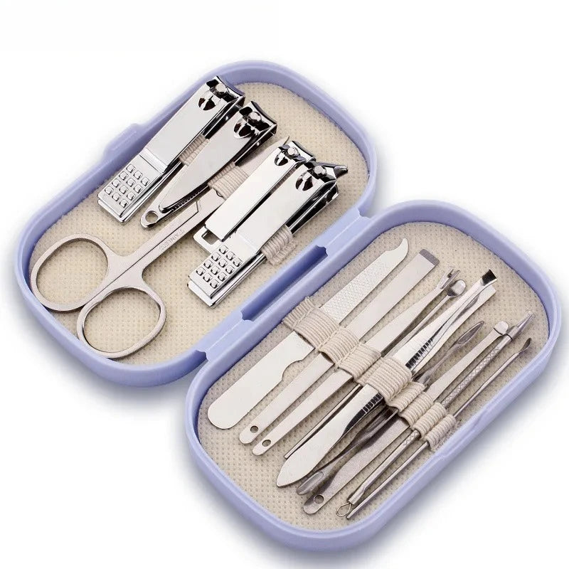 8/10/14 Pieces Stainless Steel Nail Clipper Set Manicure Pedicure Tools Kit with Nail File Cuticle Scissors forHome Travel Gifts