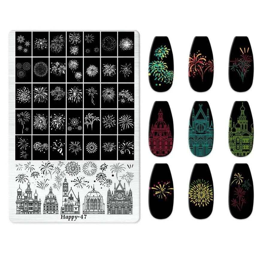 Maple Leaf Nail Stamping Plates Autumn Winter Leaves Design Polish Stencil Nail Printing Stamp Image Manicure Mold Stencil Tool