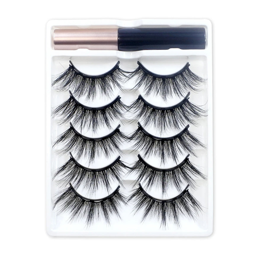 1/5 Pairs Magnetic Eyelashes Makeup False Lashes Bulk Items Wholesale Natural Magnetic Lashes Eyeliner Set