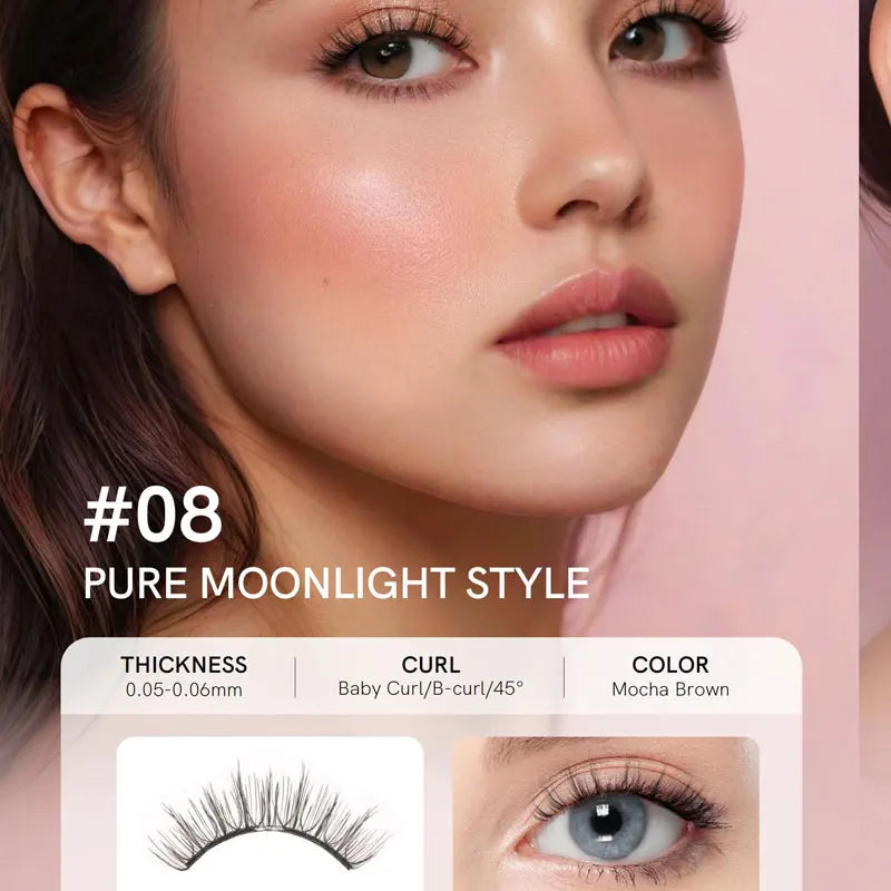 Magnetic Eyelashes 1/2 Pairs Handmade 3D Mink Lashes Reusable False Eyelashes Set Natural Long Fake Eyelash Makeup Tweezers Tool