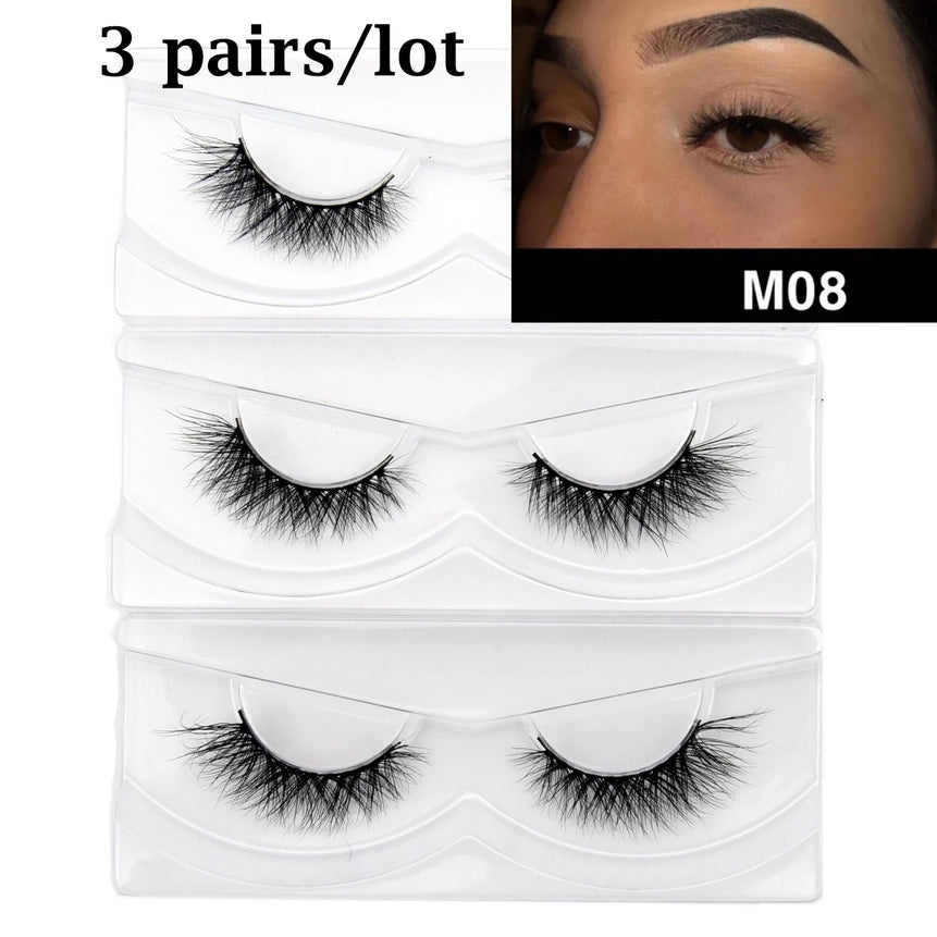 Visofree Eyelashes 3D Mink Lashes Soft Natural Handmade Cruelty Free Mink Eyelashes Lightweight  Full Strip Cilios Posticos D23