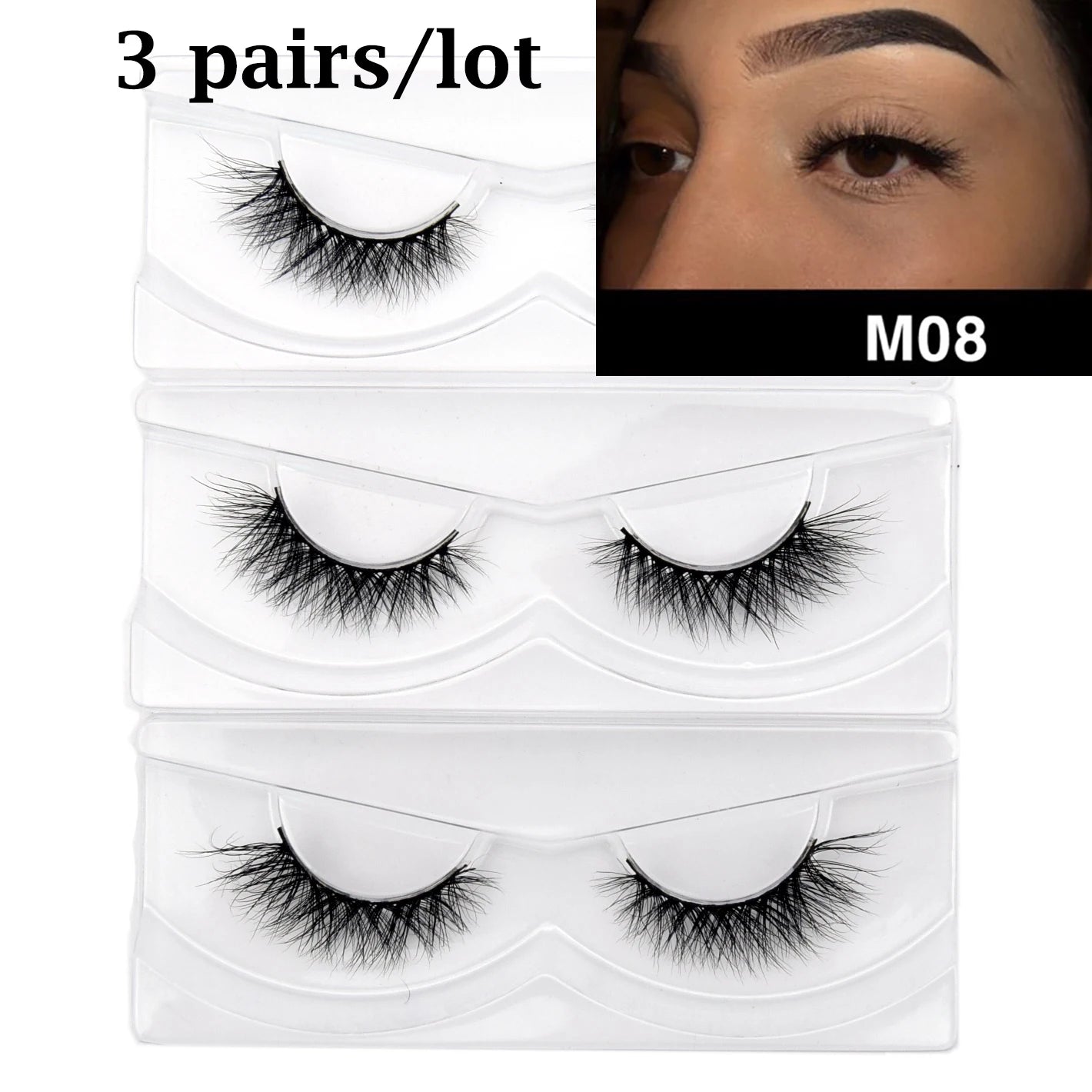 Visofree Eyelashes 3D Mink Lashes Soft Natural Handmade Cruelty Free Mink Eyelashes Lightweight  Full Strip Cilios Posticos D23