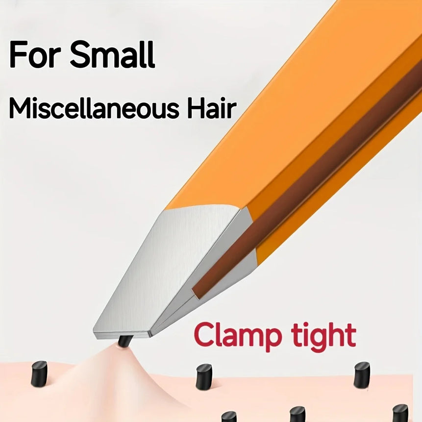 Orange Stainless Steel Eyebrow Tweezers with White Case Precision Tip Painless Hair Removal, Durable Slender Tip Gifts