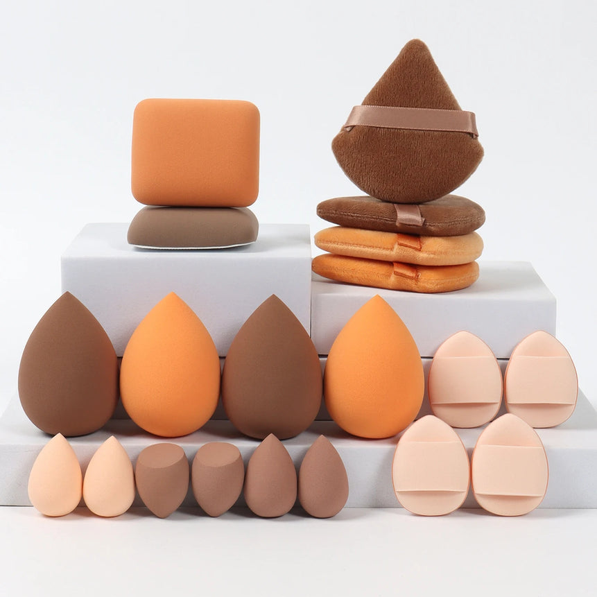 20 Pcs Pink Makeup Sponge and Makeup Puff Set Suitable for Face Cream and Powder Concealer Powder Makeup Machine