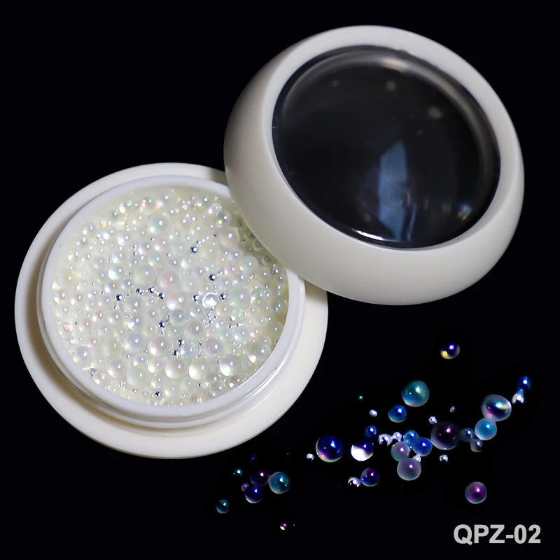 White Acrylic Flower Nail Art Decorations Mixed Size Rhinestones Red Blue Gem Manicure Tools Accessories DIY Nails Design 5g