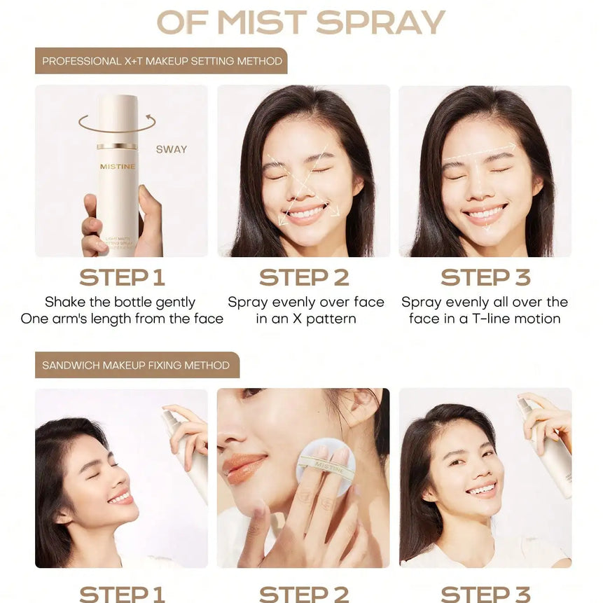 Mistine Makeup Setting Mist for Long Lasting Makeup effect Oil Control & Nourishing Matte Setting Spray 100ml 1 Pack