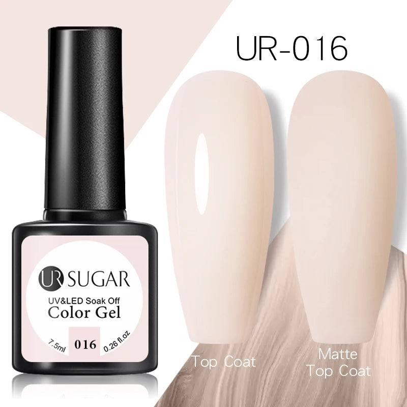 UR SUGAR 7.5ml Rose Glitter Solid Color Gel Nail Polish Jelly Nude Pink Semi Permanent DIY Nail Art UV LED Soak Off Gel