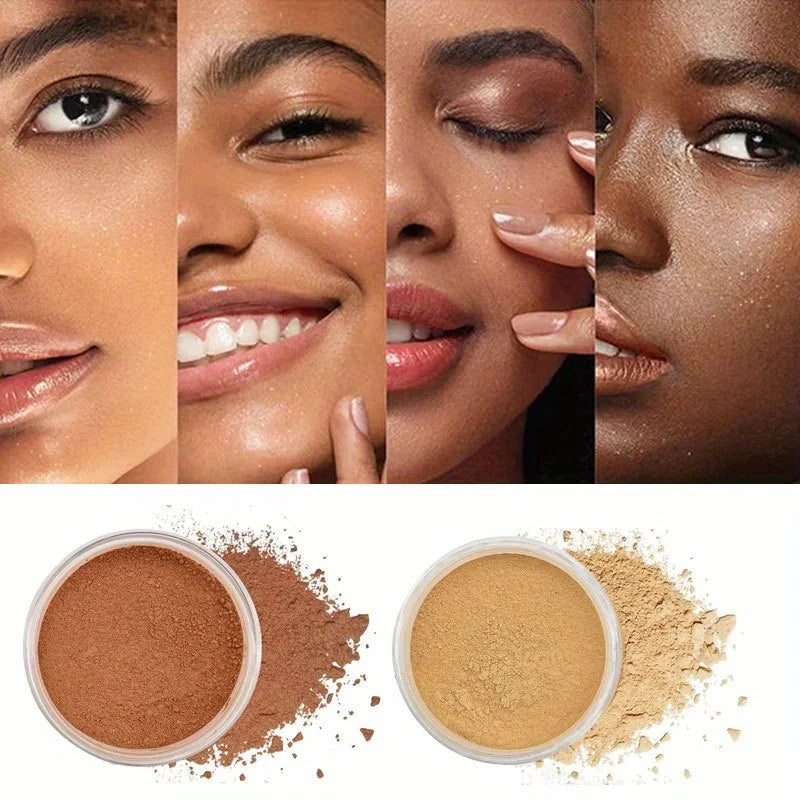 Loose Powder Honey Pearlescent Powder Makeup Powder Matte Finish Oil Control Waterproof Full Coverage Powder Foundation