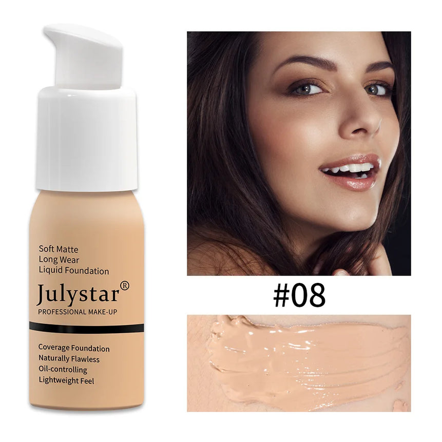 Julystar 10 Colours Matte Moisturising Finishing Foundation Waterproof Long Lasting No Makeup Removal Face Powder