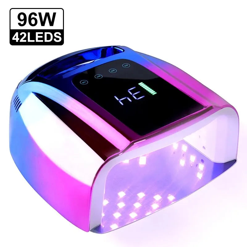 Rechargeable UV Nail Lamp Dryer 42LEDs Professional Wireless Nail Polish Curing Lamp for Drying All Nails Gel Polish Manicure