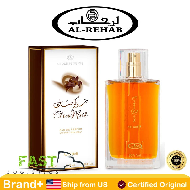 Al-Rehab Choco Musk Eau De Parfum Hair and body spray Women 50ml Cologne Persistence Arabian Long-lasting Fragrance Natural