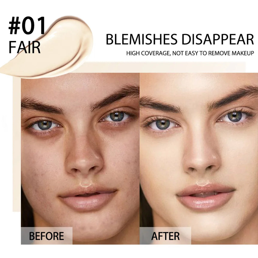 8Colors Liquid Concealer High Covering Moisturizing Oil Control Foundation Invisible Pores Dark Circles Freckle Face Makeup