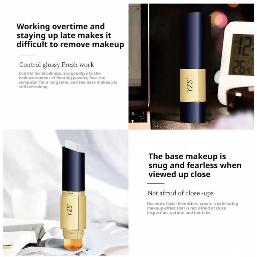 1pcs Dual Ended Foundation Stick Concealer For Face Blemishes High Coverage Lightweight Natural Finish Portable Makeup Stick