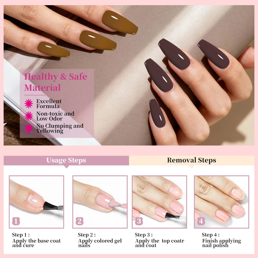 Rainbow Ghini 15ML 146 Colors Long-Lasting Colorful Gel Nail Polish Professional UV/LED Gel Polish Base Coat Matte Top Coat