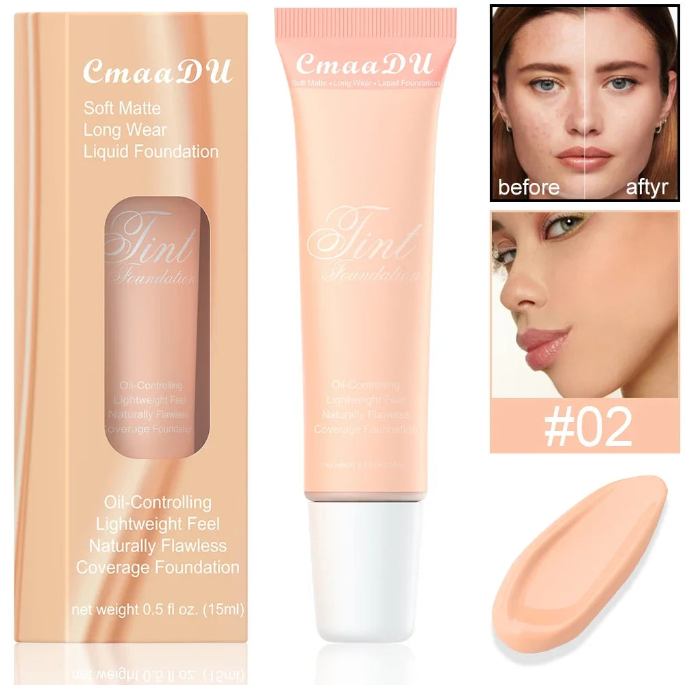 4 Colors Liquid Foundation High Coverage Makeup Base Cream Lasting Concealer BB Cream Matte Finish Waterproof Face Corrector