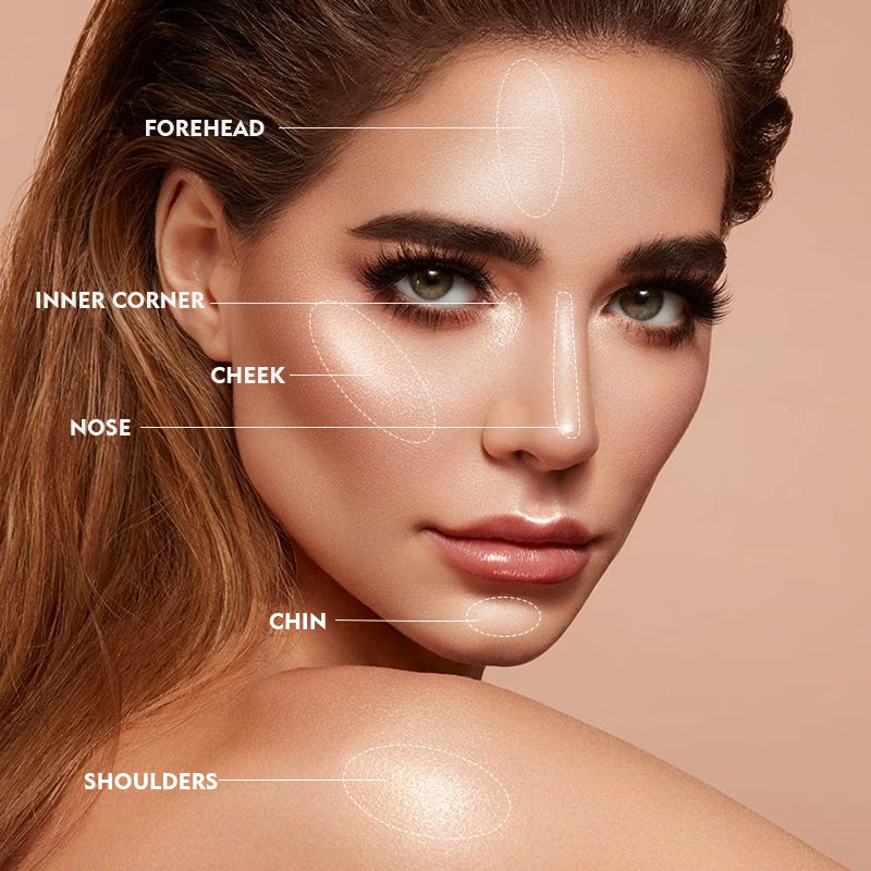 Pudaier liquid highlighter with 8 colors to choose , easy to carry, suitable for holiday dress-up and Valentine's Day date