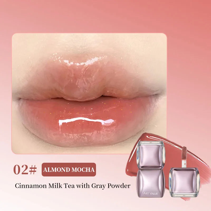 Transparent powder gloss lip gloss mirror moisturizing,long-lasting waterproof,easy to apply,anti smudging,natural makeup effect