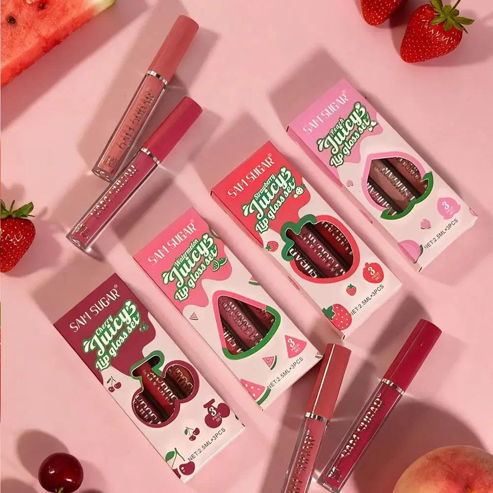 Velvet Matte Lip Gloss Liquid Lipstick Moisturizing Long Lasting Non Stick Cup Glaze Rich Color Set Sexy Fruit Juicy